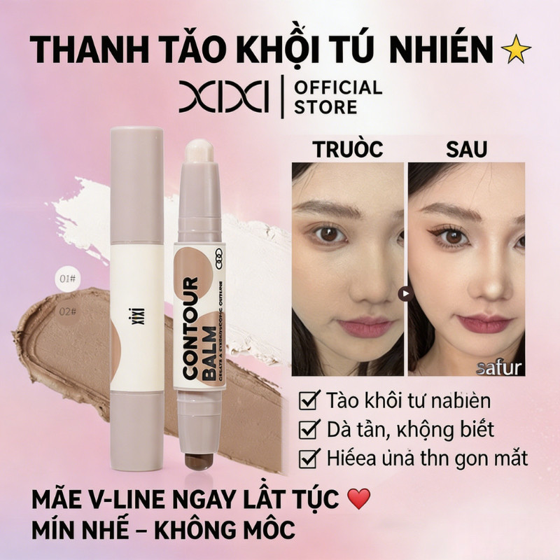 XIXI D605 Thanh Tạo Khối 2 Đầu, Contour & Highlight, Che Khuyết Điểm, Tạo Khối Tự Nhiên
