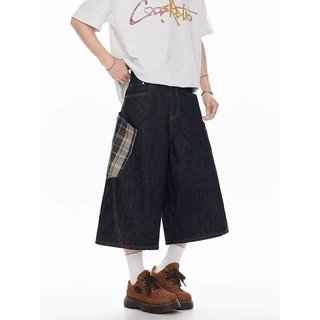 Quần short denim nam ESEA, phong cách đường phố thương hiệu thời trang Mỹ, phong cách trung tính chất lượng cao