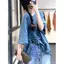 Mùa hè giản dị siêu rộng độc đáo Lỗ không đều hợp thời trang Áo thun xẻ tà phù hợp cho nữ