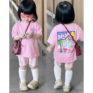 Sét Bé Gái HỌA TIẾT GẤU BÃI BIỂN QC69 K.Kid Bộ Mùa Hè Chất Cotton Mềm Mát Size 8-20kg M88