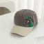 Mũ bóng chày trẻ em OUSXA, Mũ chống nắng trẻ em hình khủng long nhỏ, Cotton kẻ sọc hợp thời trang Chống tia cực tím nhẹ Mũ lưỡi trai bé gái