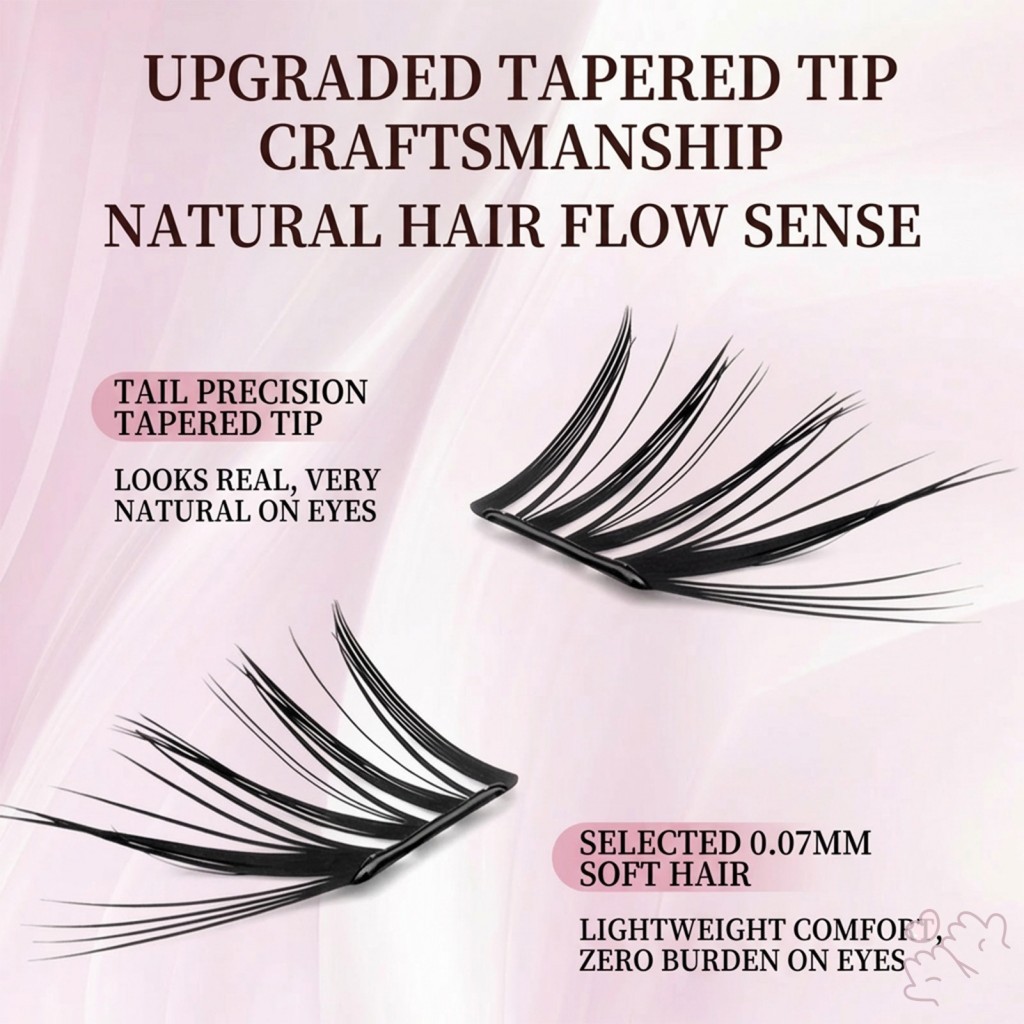 C Curl Lông mi giả tổng hợp 9-13mm Chiều dài hỗn hợp Gói mi đen tự nhiên có thể tái sử dụng
