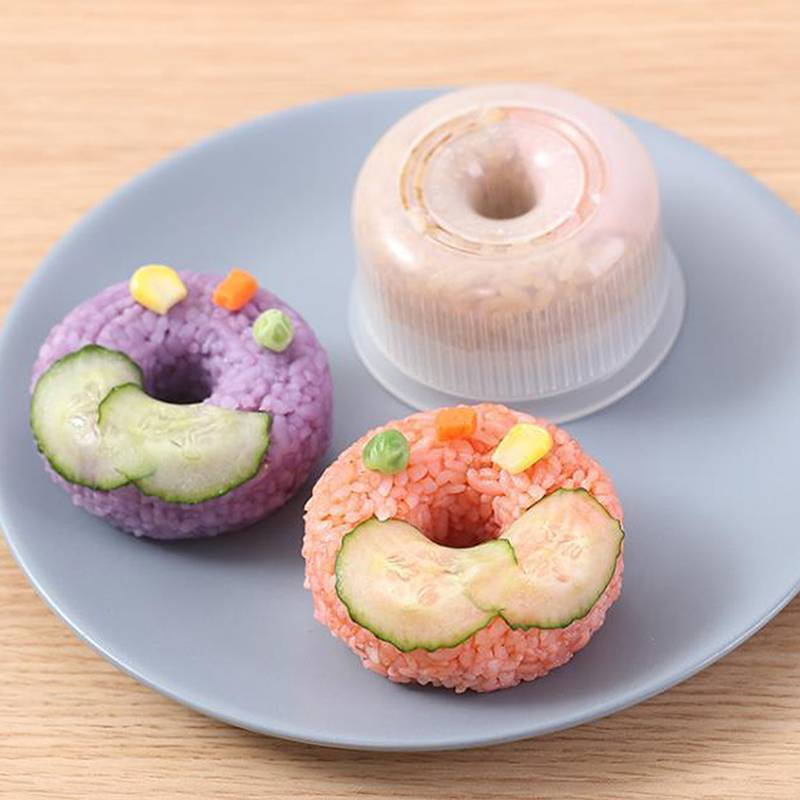 Newsmallbrains Mùa Đi Học Donut Tròn Cơm Bóng Khuôn Chống Dính Máy Làm Sushi DIY Dễ Dàng Cơm Bóng Báo Chí Khuôn Trẻ Em Bé Bento Bộ Nhà Bếp NSB