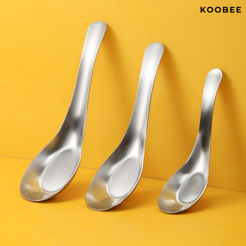 Thìa Inox 304 Lòng Sâu Hình Thuyền KOOBEE – Bề Mặt Mờ, Viền Mịn, Đế Phẳng Tự Đứng, Múc Cơm Canh Súp Tiện Lợi | 378