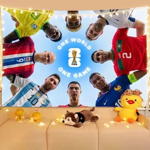YHMJJ3949 2026 Meijiamo World Cup Vải Nền Ngôi Sao Bóng Đá Hàng Hóa Tấm Thảm Cho thuê Phòng Sửa Đổi Trang Trí Tường Vải Thảm