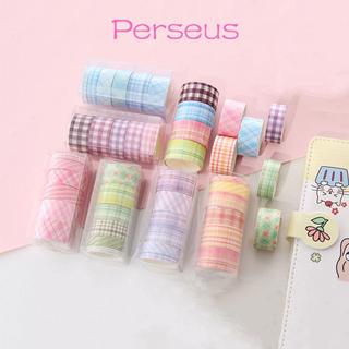 MEGOCE 6 cuộn / hộp Băng che mặt Lưới Washitape Kawaii DIY Nhật ký Nhãn dán