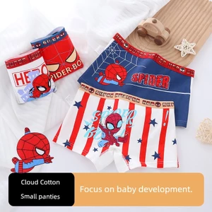 Bé Trai Lớp A Quần Lót Cotton Nguyên Chất Mùa Hè Trẻ Em Boxer Quần Short Vừa Lớn Trẻ Em Bé Hoạt Hình Người Nhện Không Mông