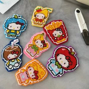 Kitty Kitty Kitty Kitty Cross Stitch Chất Liệu Gói DIY Mặt Dây Chuyền Tủ Lạnh Miếng Dán Handmade Quà Tặng Sách Đỏ Ủy Quyền Ban Đầu 0421