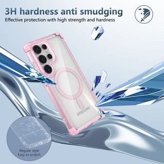 Ốp điện thoại Từ Tính Trong Suốt Chống Sốc Cho Samsung Galaxy S26 S25 S24 S23 S22 S21 Ultra Plus FE Vỏ Trong Suốt Sạc Không Dây Ốp điện thoại