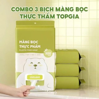 [Combo 3 Bịch] Màng bọc thực phẩm TopGia bịch 300 cái, có chun co dãn bọc đồ ăn nhanh