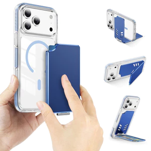 Kim Loại Từ Ví Đựng Thẻ Điện Thoại Cho iPhone 17 16 S26 Ví Đa Năng Ổ Cắm Thẻ Khe Cắm Bao Tay Điện Thoại Đứng