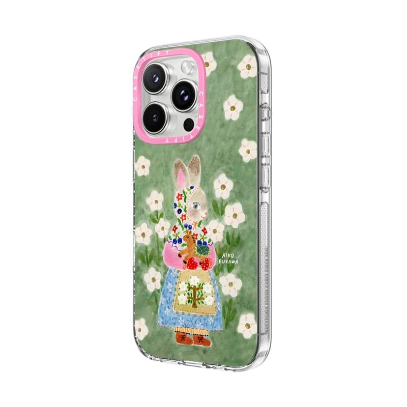 CASECASE X Rabbit Hug Case HỒNG CAMERA RING EDITION Tác động Vỏ hút từ tính trong suốt cho iPhone 17 / 16 / 15 / 14 / 13 Pro Max Air với bao bì cao cấp