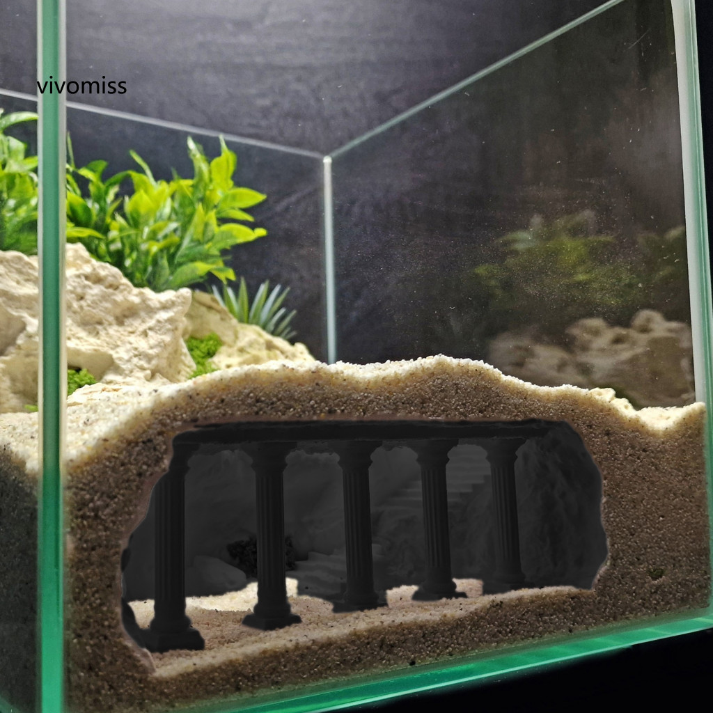 [VM] Cột La Mã Đường Hầm Bể Cá Trang Trí Bể Cá Sỏi Nơi ẩn náu cho Betta Cichlid Kuhli Loach Tôm Môi Trường Sống Đông Nam Á Tôm Bể Cá Nơi trú ẩn
