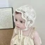 PYCOU Bé Bonnet, Hoa Thêu Ruffle Viền Mũ Sơ Sinh, Lưới Chụp Ảnh Chống Đỡ Ren Hoa Trẻ Sơ Sinh Mũ Công Chúa