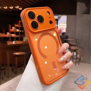 Ốp Điện Thoại Từ Tính Trong Suốt Mới Cho IPhone 17 Pro Max 12 13 14 15 16 Pro Max 11 Bảo Vệ Ống Kính Vỏ Pc Cứng Khung Mềm Trong Suốt Chống Sốc