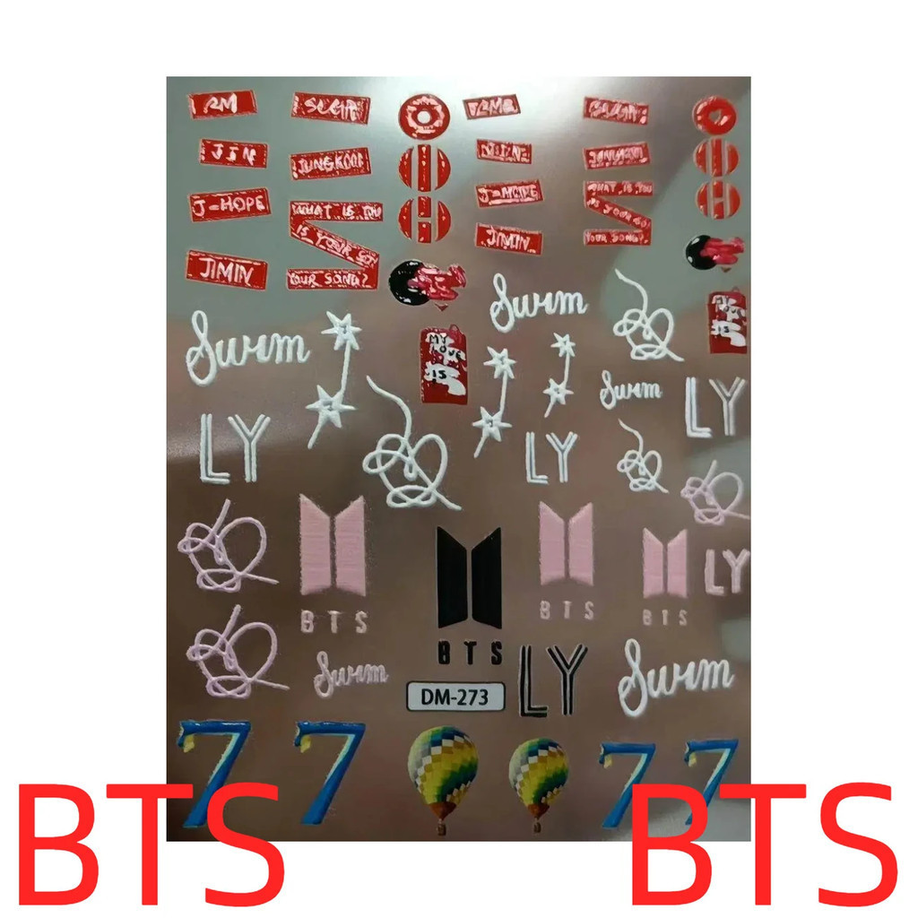 Bán Sản Phẩm Mới BTS Làm Móng Tay Miếng Dán Tất Cả Hỗ Trợ Móng Tay Sổ Tay Kép Miếng Dán Hàn Quốc kpop Hàng Hóa Chất Lượng Cao