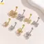 Nhẫn nút bụng bướm zircon pha lê sáng bóng, phù hợp làm trang sức gợi cảm cho nữ và bé gái, quà tặng mới lạ