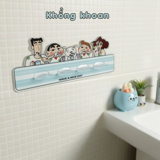 Giá đỡ bàn chải đánh răng treo tường Acrylic trong suốt Không cần khoan Phòng tắm chống nước 3 4 khe cắm sắp xếp