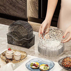 🌤️COD🌤️Đĩa nhỏ trong suốt hình sóng nước,đĩa ăn trên bàn ăn đĩa đựng đồ ăn nhẹ