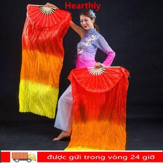 Quạt nhảy múa HEARTHLY màu gradient đa sắc, size 150cm, chất liệu rayon lụa, phù hợp cho trẻ em và nữ
