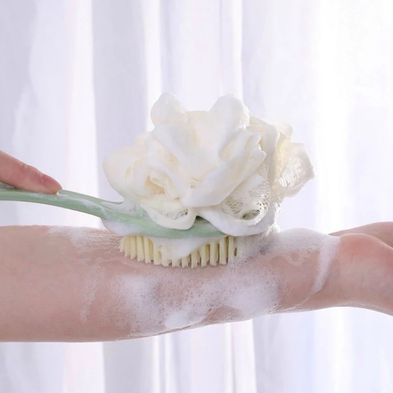 Cây Chà Lưng 2 Mặt Cây Tắm Chà Lưng Kèm Bông Tắm Dễ Dàng Kì Cọ Sau Lưng