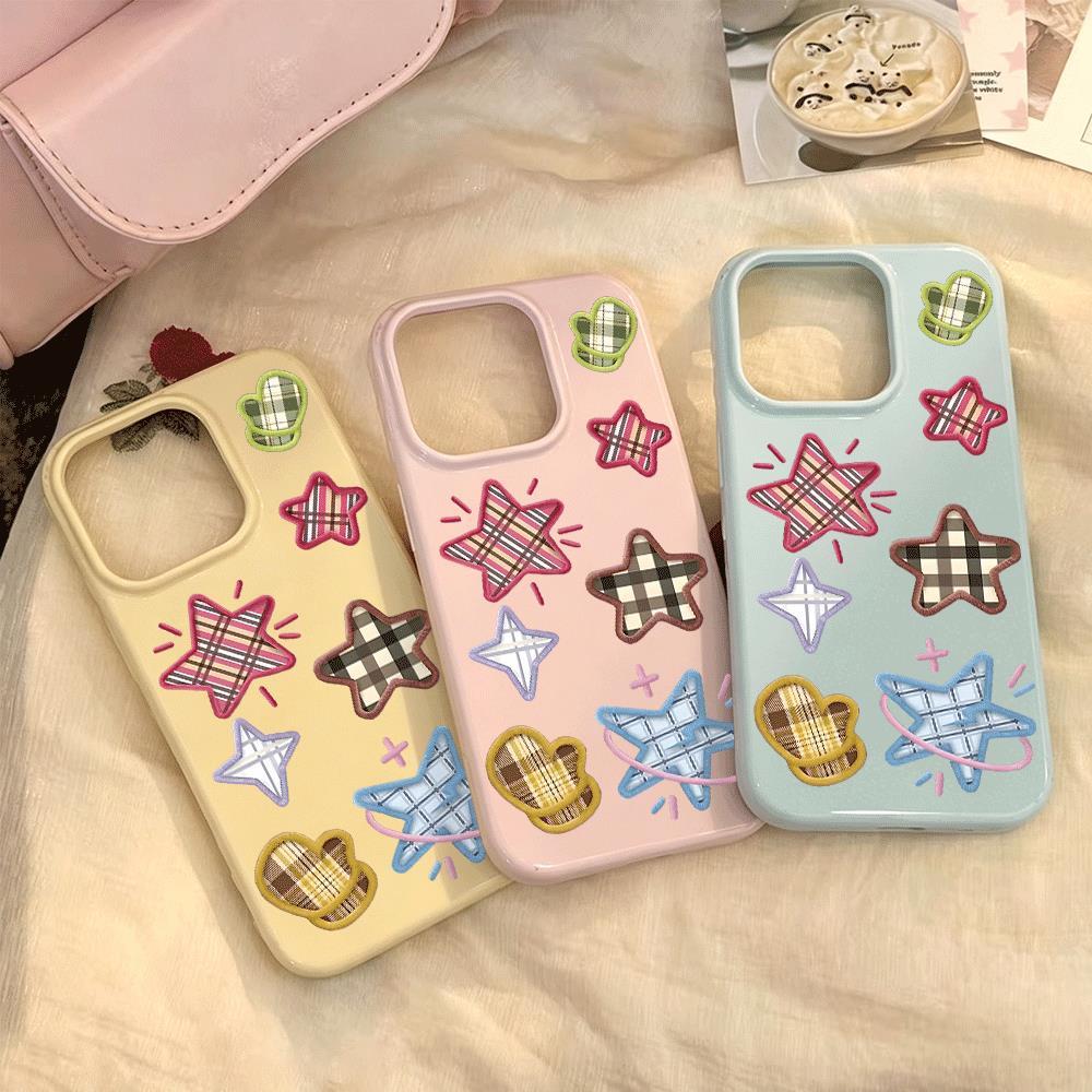 Bộ sưu tập sao lưới cho trường hợp iPhone 17pro iPhone 16/15/14/13 kết cấu giả da