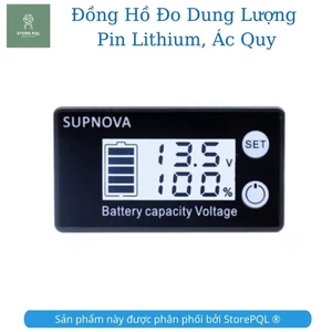 DDD- Đồng hồ đo dung lượng pin, acquy điện áp hoạt động 8V-100V, hiển thị thông số xe điện ác quy