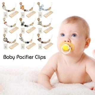 JKDESIGN  Bé Núm Vú Giả Kẹp Hoạt Hình Động Vật Mọc Răng Đồ Chơi Gỗ Sọc Có Túi Bảo Quản Dây Xích Đậu Nành