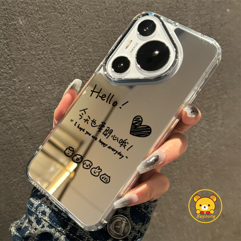 Ốp Điện Thoại Mèo Happy Dog Cho Realme GT 8 7 5 Pro 3 Neo 8 7X 7 6 5 SE 240W V70 V60 V60S V23 V23i P4 Lite P3 Ultra P1 Pro Q5i U1 Vỏ Gương Hoạt Hình Dễ Thương