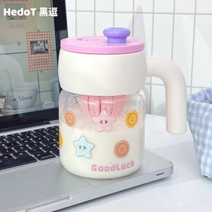 Mới Cao Borosilicate Thủy Tinh Dung Tích Lớn Cà Phê Di Động Cô Gái Cốc Nước Văn Phòng Làm Trà Cốc Giá Trị Cao