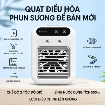 Quạt làm mát USB quạt điều hòa mini quạt phun sương để bàn quạt cầm tay bình nước 500ml làm mát tạo ẩm sương lạnh dùng b