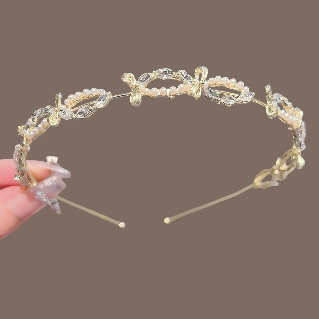 WHX-Temperament Ngọc Trai Ngọt Ngào Đầu Cảm Giác Cao Cấp Phù Hợp Với Kẹp Tóc Mori Phong Cách Đơn Giản Băng Đô Phụ Kiện Tóc
