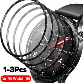 1-3 Chiếc HD Trong Suốt Kính Cường Lực Cho Xiaomi Watch S5 S4 S3 Sport 41 Mm Cong Cạnh Đen Kính Phim Cho Xiaomi Watch S2 S1 S5 Pro Active 46mm 42mm Đồng Hồ Thông Minh Bảo Vệ Màn Hình