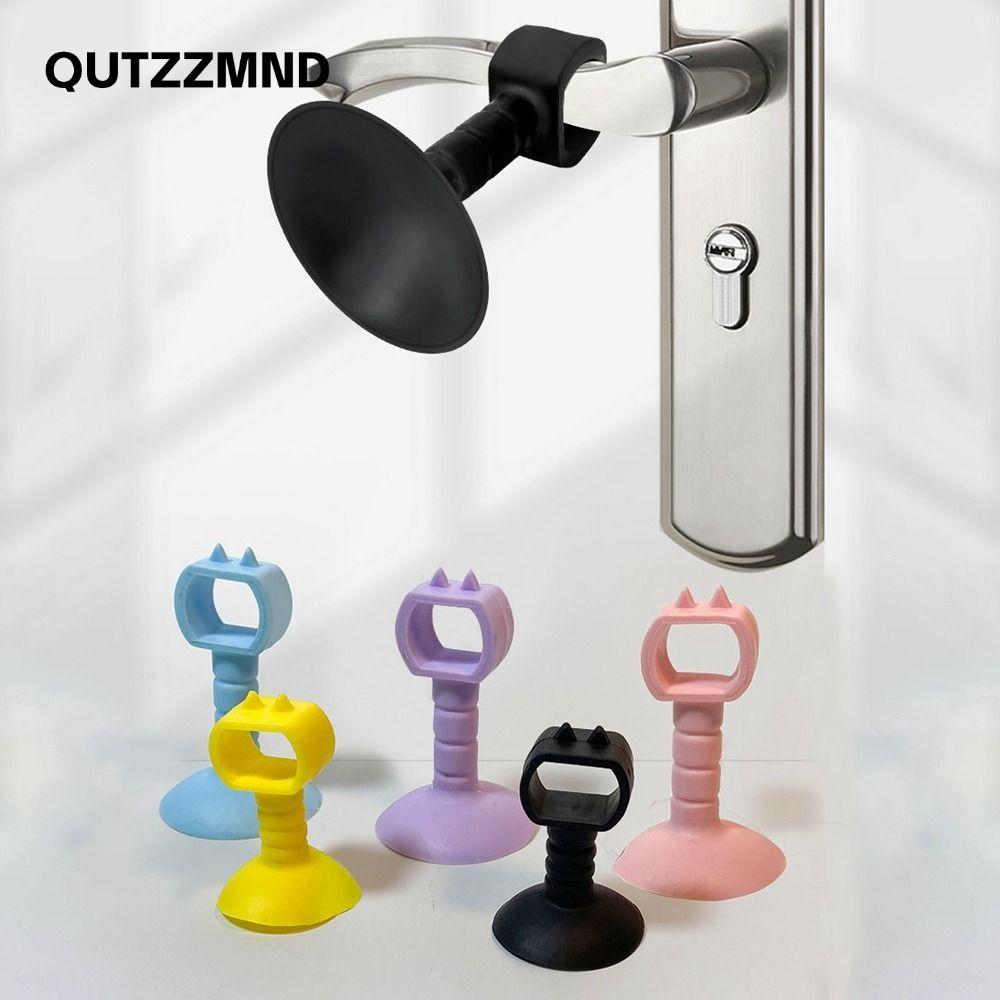 QUTZZMND Tay Nắm Cửa, Bảo Vệ Tường Nút Chặn Cửa Silicon, Cốc Hút Chống Va Chạm Đồ Nội Thất Phụ Kiện Doorstop Cửa