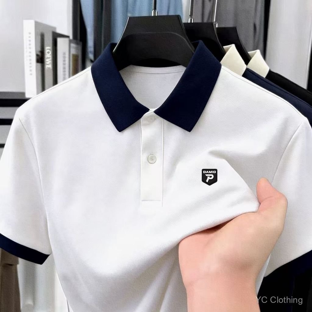2026 Cao Cấp Nam Plus Size POLO Xuân Hè Đa Năng Hợp Thời Trang Màu Khóa Mùa Hè Mới Trang Bị Tay Ngắn Đơn Giản 49BV