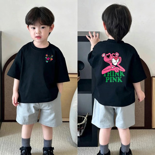 (1-12 tuổi) Áo thun ngắn tay trẻ em, áo thun in hình báo hồng hoạt hình Disney, cổ tròn.