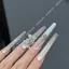 5.5cm Làm Móng Tay Siêu Dài Tinh Khiết Desire Phong Cách Handmade Đeo Móng Tay Organza Pháp Làm Móng Tay Đeo Móng Tay Phong Cách Dài