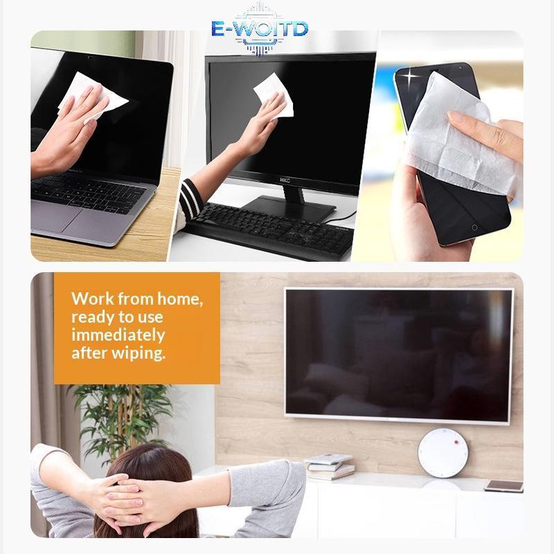 Khăn lau PC E-WOITD 40 Pa - Vải lau màn hình khô và ướt cho ô tô, điện thoại, máy tính bảng, máy tính xách tay, TV và màn hình E-WOITD