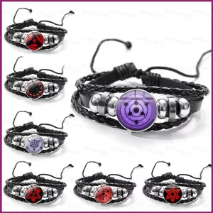 YT4 Anime Naruto Vòng Tay Da Có Thể Điều Chỉnh Akatsuki Sharingan Sasuke Trang Sức Cặp Đôi Sinh Viên Cosplay Phụ Kiện