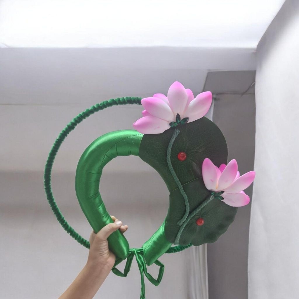 Vấn sen, vấn sen 2 tầng dùng đội đầu, kết hợp váy sen để biểu diễn văn nghệ, Đạo cụ phụ kiện Nguyễn Nhật