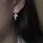AqToCna 1 Cặp Gothic Phụ Kiện Punk Thắt Nơ Bông Tai Màu Bạc Hợp Kim Chữ Thập sel Thoáng Mát Đảng Tòn Ten Bông Tai Cho Nữ Món Quà Trang Sức AqToCna