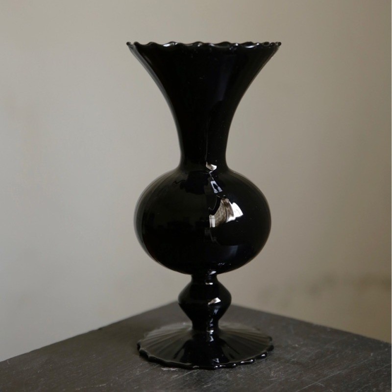 bình hoa thủy tinh màu đen phong cách bắc âu lọ hoa decor phòng khách sang trọng bình bông vintage thiết kế độc đáo cao cấp