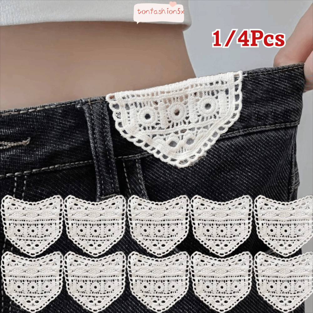 ITRUMPET 1 / Chiếc Thắt Lưng Mở Rộng, Điều Chỉnh Thai Sản Quần Jean Eo Mở Rộng, Cotton Rỗng Ren Dây Thắt Lưng DIY Trang Phục May Dụng Cụ