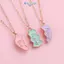 E-WOITD 1 Bộ BFF Nelaces Cho Chị BFF Sinh Nhật Tình Bạn Trang Sức Quà Tặng Người Bạn Thân Nhất Mãi Mãi Nelace Cho 3 Cô Gái Phù Hợp Với Trái Tim Mặt Dây Chuyền E-WOITD