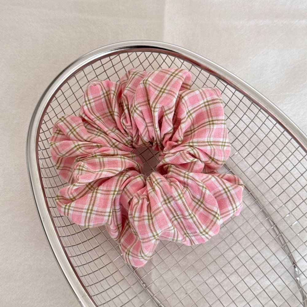 Hululu / Dễ Thương Kẻ Sọc Scrunchy Vòng Tóc Niche Tính Khí Phù Hợp Với Đi Chơi Phong Cách Preppy Bóng Dây Tóc Phong Cách Mới Phụ Kiện Tóc