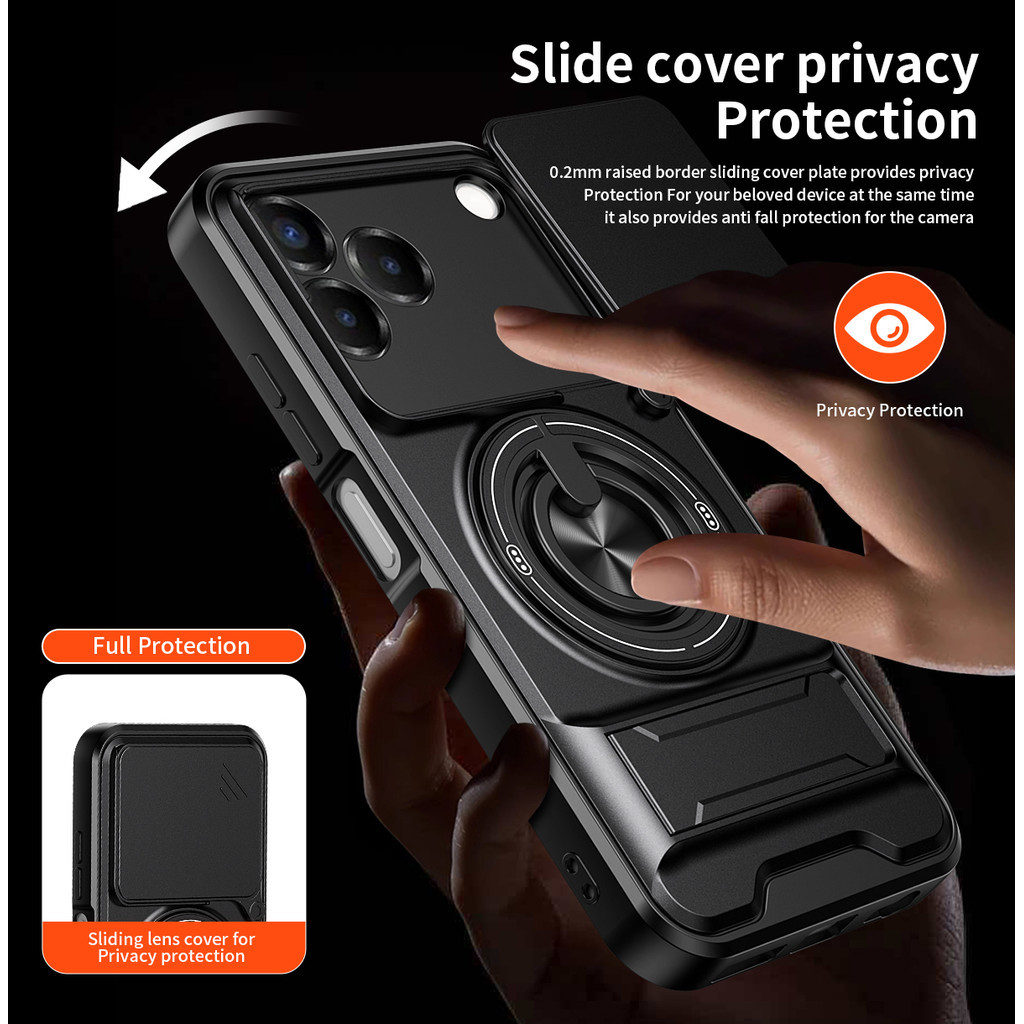 Thích hợp cho ZTE Blade Nubia V80 Pro V70 Design Vita 4G 10 Pro A35E A75 360 Ring Stand Vỏ điện thoại có vỏ máy ảnh Gắn trên ô tô từ tính Vỏ bảo vệ toàn diện chống sốc