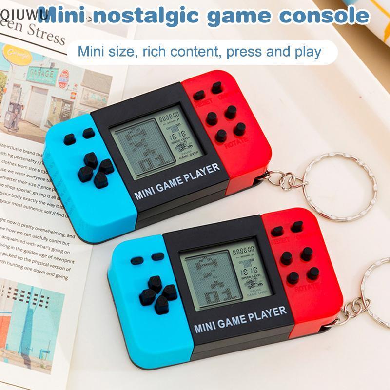 QIUWU Móc Khóa Trò Chơi Mini Cầm Tay Điện Tử Xếp Hình Đồ Chơi Cổ Điển Bri Mặt Dây Chuyền Cho Phụ Kiện Bapa Trò Chơi Học Tập Trẻ Em.