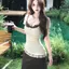 Phong cách thuần khiết của Pháp Màu cà phê Áo ngắn tay không đều dành cho nữ Xuân hè Xếp ly Ren trang trí Bộ hai mảnh