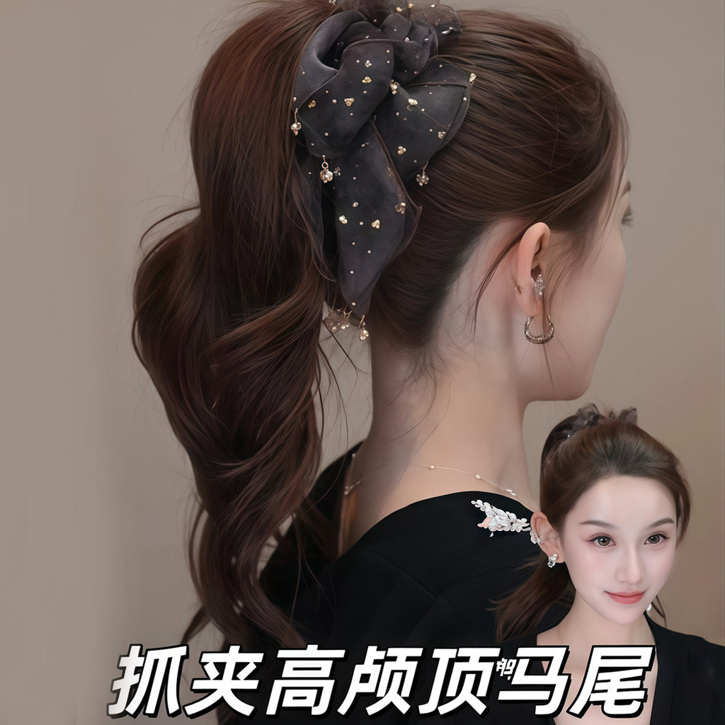 2026 Phiên Bản Hàn Quốc Đầu Lưng Nơ Tóc Retro Ánh Sáng Sang Trọng Gạc Kẹp Nữ