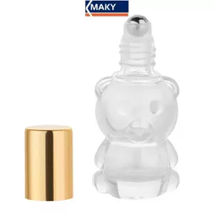 MAKY 8ML Gấu Nhỏ Kính Con Lăn Chai Nước Hoa Du Lịch Có Thể Đổ Lại Con Lăn Bóng Lọ Mỹ Phẩm Hộp Đựng VN